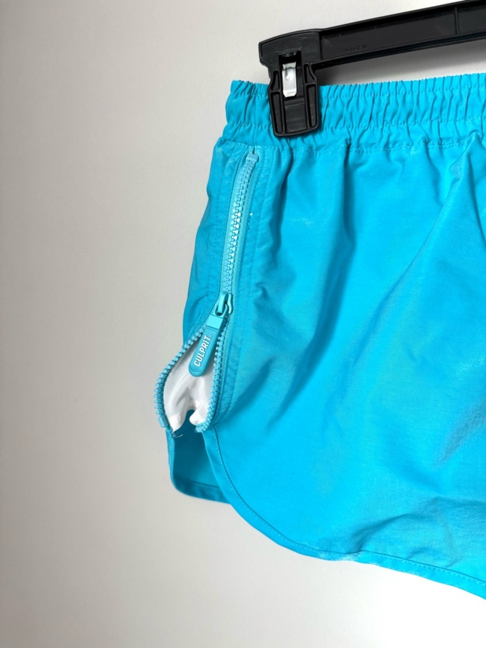Culprit Turquoise Women's Active Gym Lifting Shorts with Drawstring - Picture 3 of 5